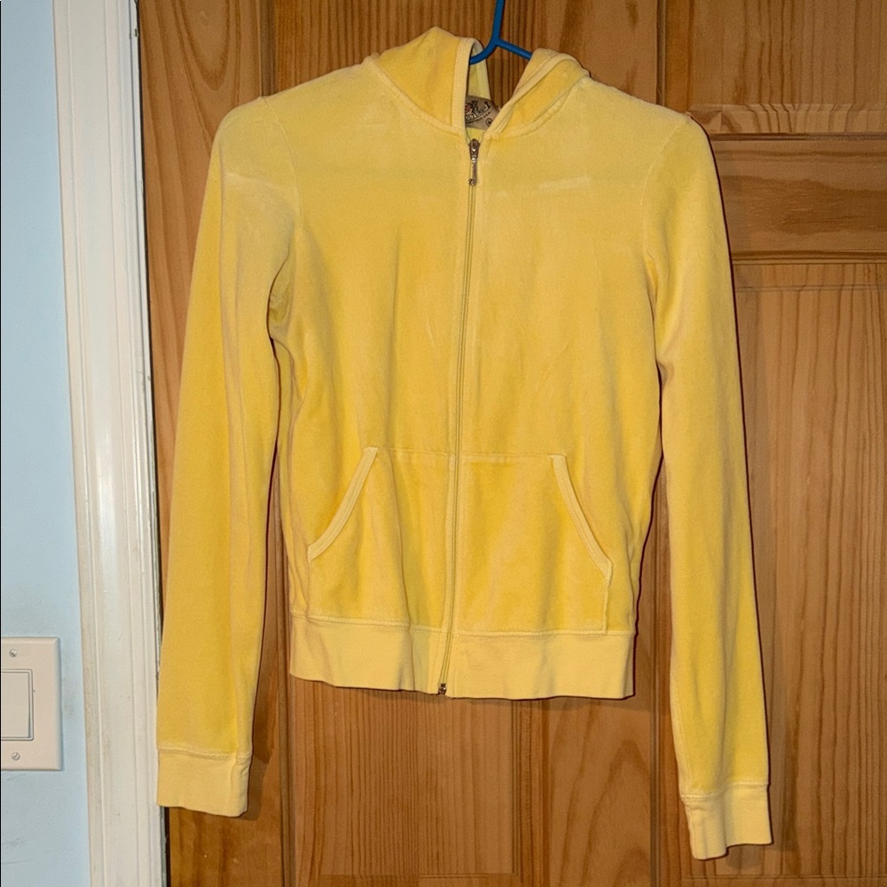 Vintage Juicy Couture Yellow Zip-Up Velour Hoodie